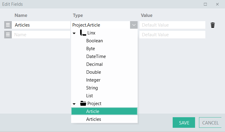 Custom Type Example - Article_List