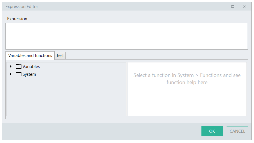 Expression Editor Layout